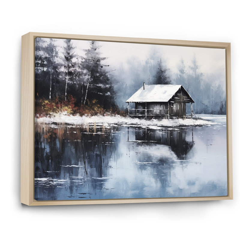 Cozy Snow Cabin IV sur toile, H 34 po x l 44 po x P 1,5 po, Cadre naturel flottant