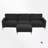 Keysan Velvet L-Shaped Sectional with Ottoman Reversible-1327873773