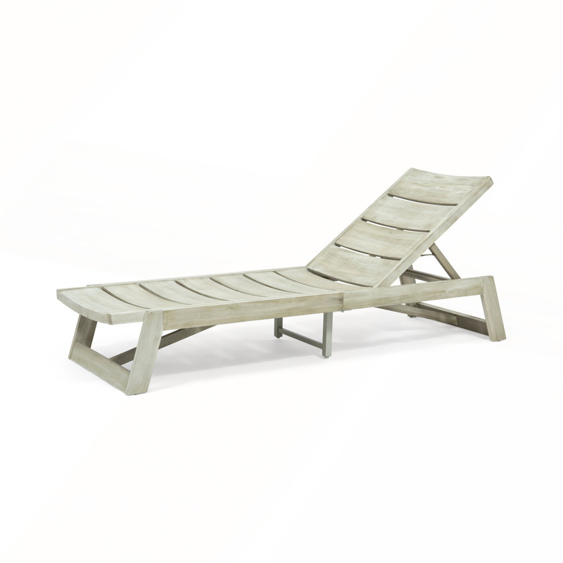 Chaise longue avec positions inclinables réglables et coussins moelleux moelleux, Gris clair