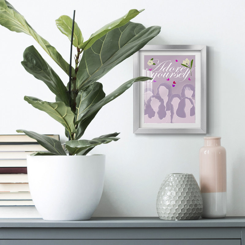 «Happy Galentine's Day Collection B», reproduction encadrée, H 28,5 po x l 20,5 po, Argent argent