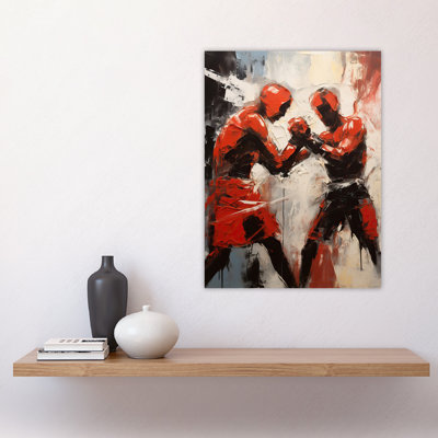 Wall Art Print The Boxers Boxing Sparring Oil Painting Action Sport Artwork Poster