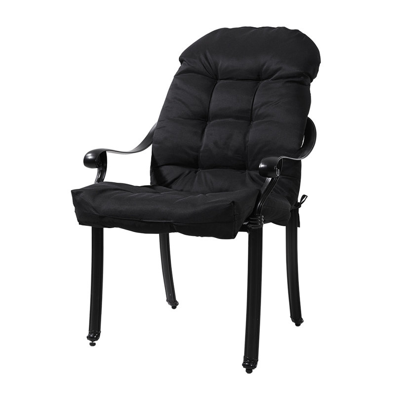 Outdoor Seat/Back Cushion, Black, 8cm H x 110cm W x 48cm D