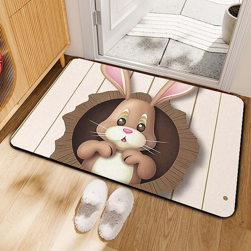 Le tapis est orné d'œufs de lapin de Pâques de Katon