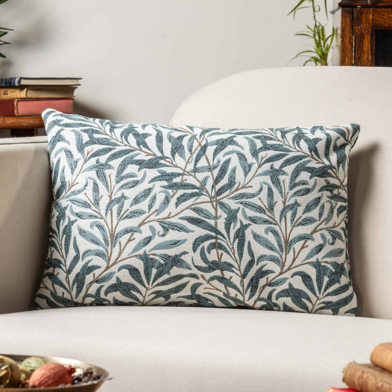 Floral Blue Cushion, Synthetic filled, 43x30cm
