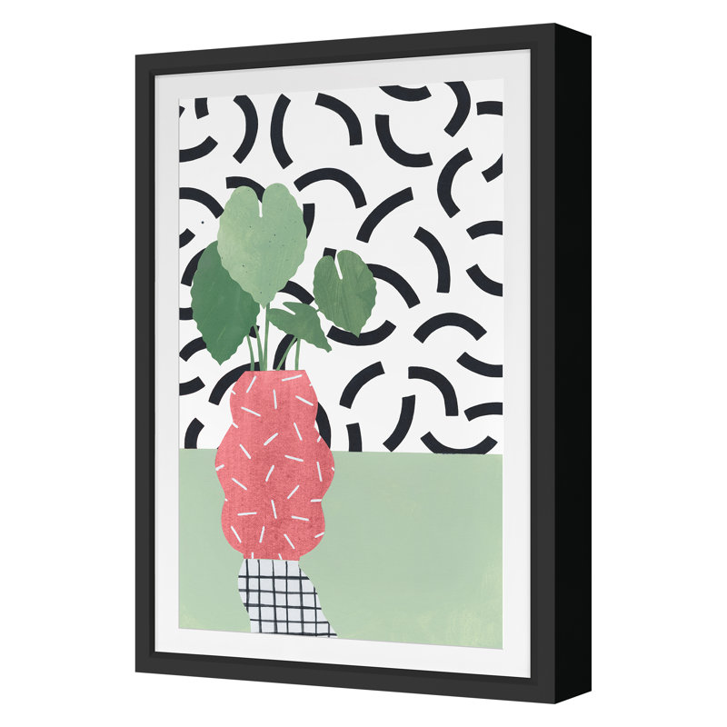 Table Plant 5 Print by Marie Lawyer, Black Framed, 30" H x 20" W