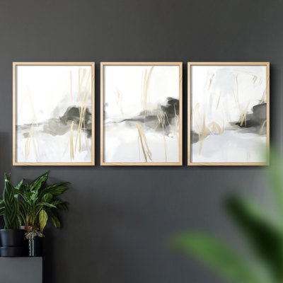 Abstract  Series  CCXL  -Set Of 3 Framed Giclee Prints -Ready to Hang