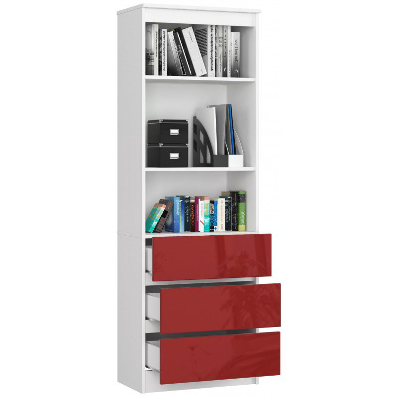 Alexsander 180cm H x 60cm W Standard Bookcase, Red