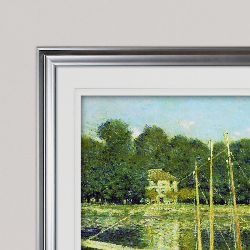 «Bridge at Argenteuil» par Claude Monet, reproduction, Cadre argenté, H 31 po x l 43 po x P 1,5 po