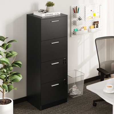 Nido 16"W 4-Drawers Wood Storage File Cabinet with Lock