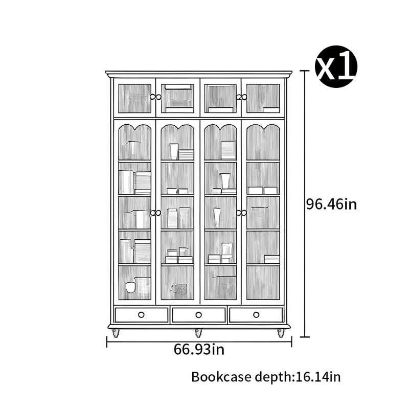 Bibliothèque de style moderne et minimaliste, Marron foncé