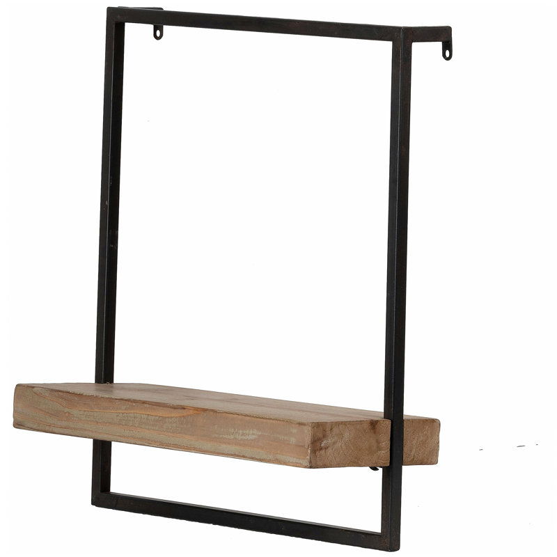 Tablette murale en fer et bois 15,7 po x 5,9 po x 17,7 po, décoration murale, décoration intérieure