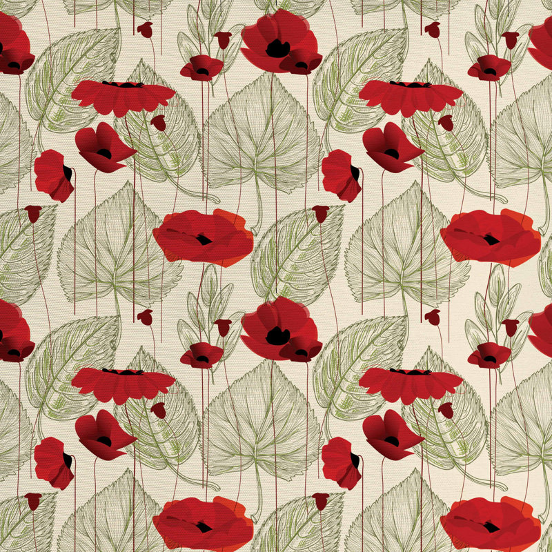 Tissu coquelicot, l 36 po x L 360 po