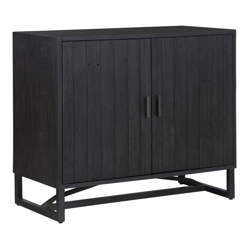 Sierra Solid Wood Accent Cabinet, Black