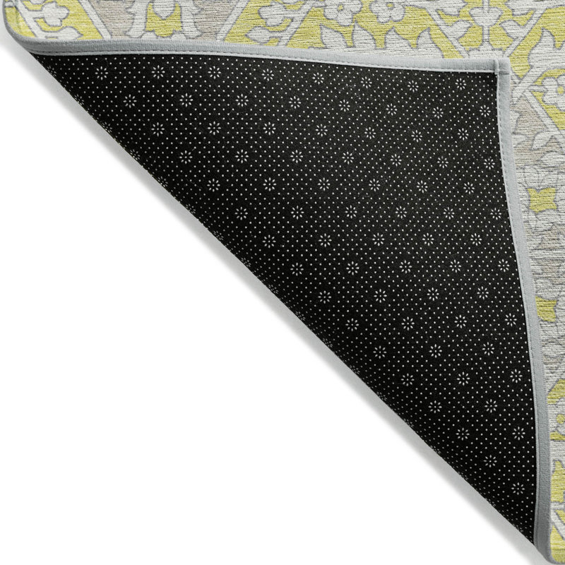 Tapis lavable intérieur / extérieur ivoire 9 pi x 12 pi floral