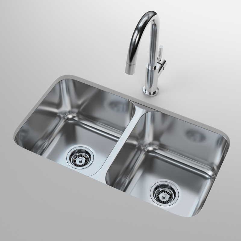 Cantrio KSS-508 31.5 inch 18-Gauge 304 Stainless Steel Undermount Double Kitchen Sink