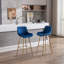 Tabouret de bar en velours avec repose-pieds chromé, ensemble de 2-1199335835-1199335834