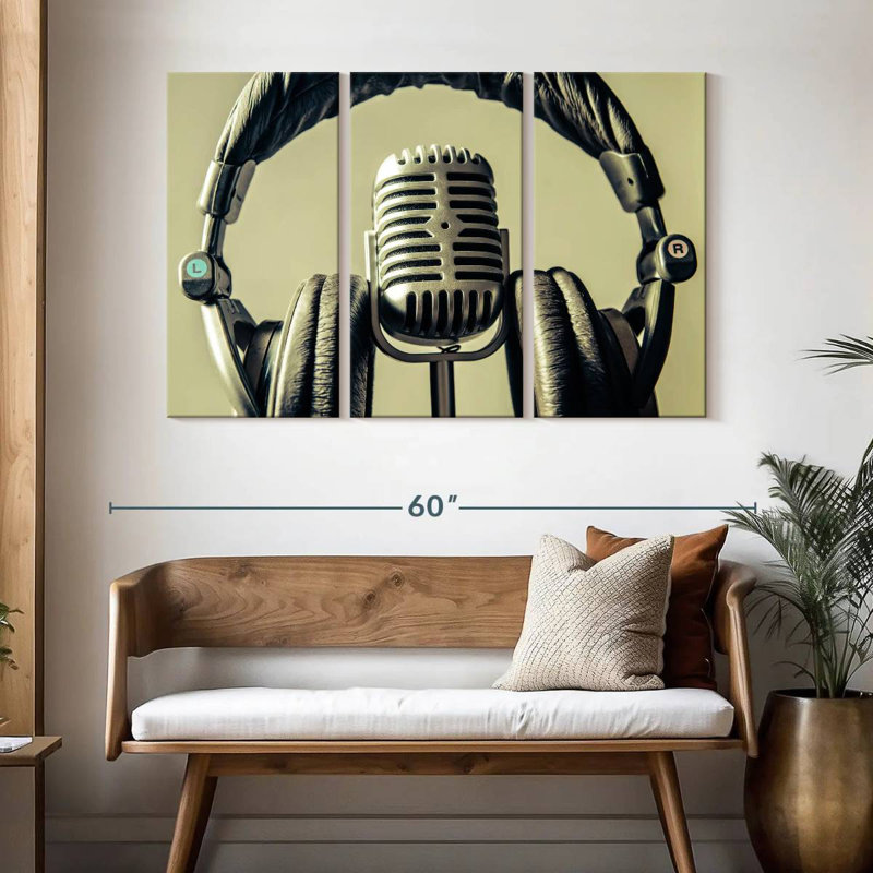 Abarca Microphone And Headphone, 32" H x 50" W