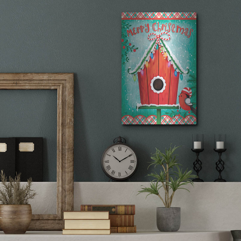 «Christmas Birdhouse» par Mollie B Art, H 16 po x l 12 po