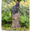 Outdoor Cat and Mouse on Stump Garden Statue