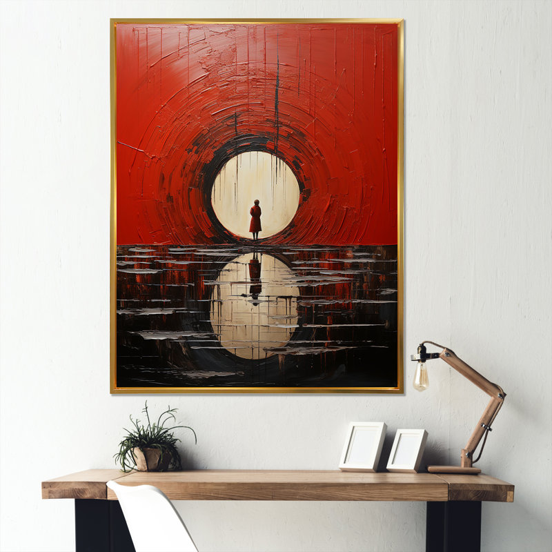 " Bowling Crimson Strike ", Gold Floater Framed, 32" H x 16" W