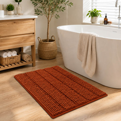 Chenille Bath Mat with Non Slip Backing