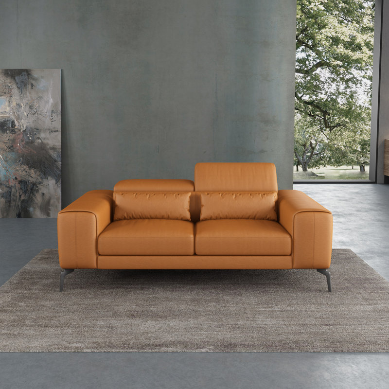 Cavour Sofa, Cognac Genuine Leather