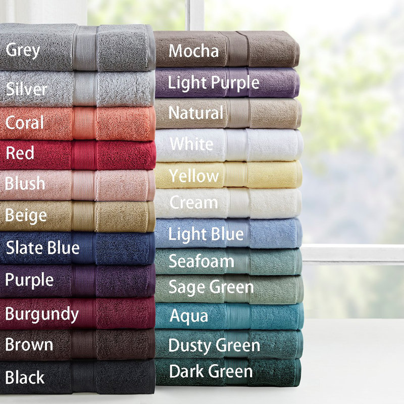 Ensemble de serviettes antimicrobiennes en coton 800 pièces Gracie Mills Eulalia 800 g / m², Taupe