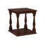 Table d'appoint, 2 niveaux, table de bout, table d'appoint, carré, table de chevet, chambre à coucher, lampe, placage brun, traditionnel