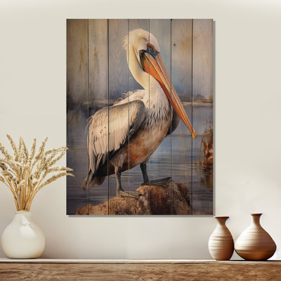 Majestic Pelican III - Unframed Print on Wood