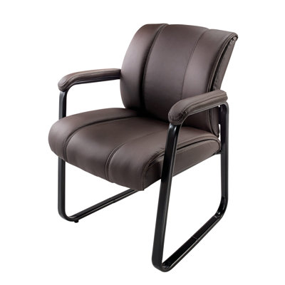 Stackable Leather Seat Waiting Room Chair with Metal Frame
