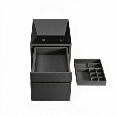 Coffre à bijoux biométrique à empreinte digitale pour la maison Verrouillage rapide d'empreintes digitales et clavier numérique pour la sécurité domestique P 16,5 po x l 13,8 po
