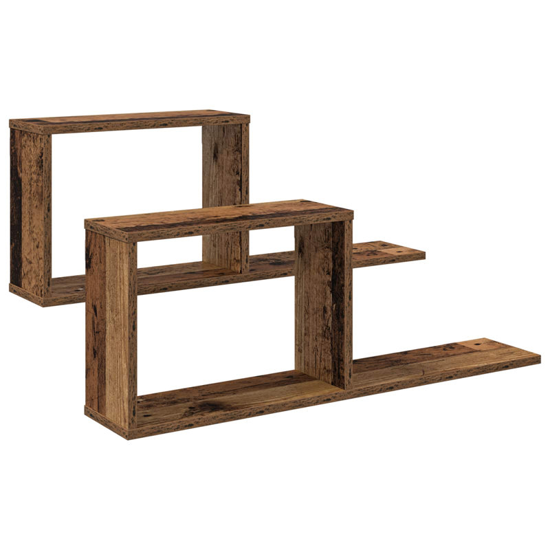  Floating Shelves with Shelf with Storage Engineered Wood Wall Mounted