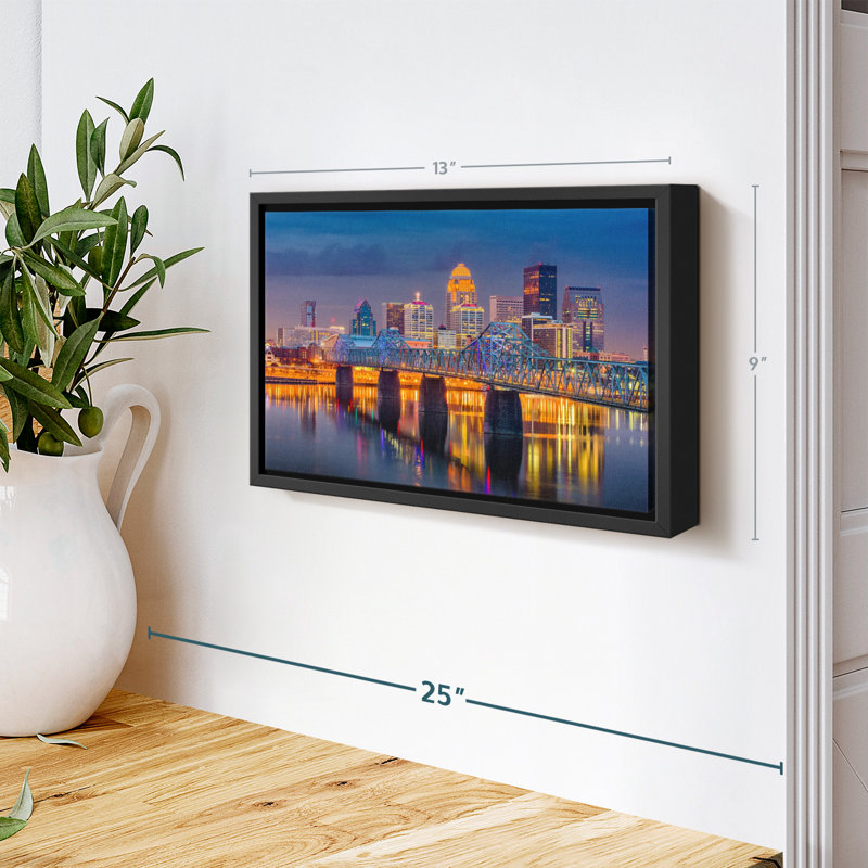 «Louisville Night Skyline Wall Art», H 9 po x l 13 po