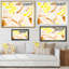 Éléments graphiques rétro en orange et jaune II - peinture sur toile-67232836-67232855