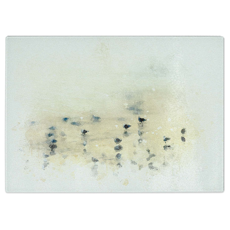 Tempered Glass Seagulls upon the Beach Chopping Board, 39 cm W x 28.5 cm L