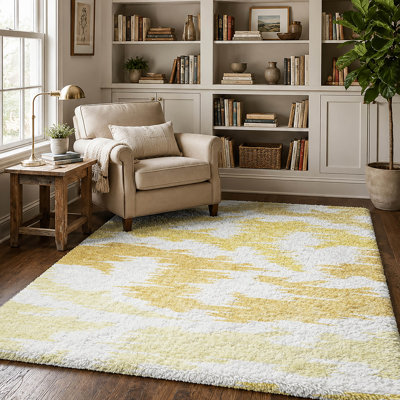 Tapis Dream Shag ADS746 abstrait, lavable à la machine de qualité supérieure