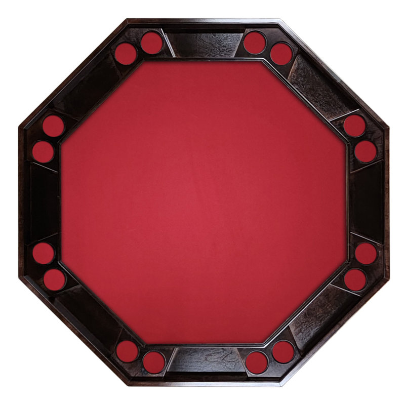 Table de poker Classic, Acajou, Feutre rouge, L 52 po x P 48 po x H 29,5 po
