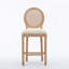 Ensemble de 2 tabourets de bar en bois massif avec tabourets de cuisine en bois massif de style campagne française classique pour comptoir de bar - Beige-2101370478
