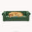 Elevated Linen Fabric Pet Bed for Oversized Dogs, Modern Comfortable Dog Sofa, Olive Green-697416653-680728031