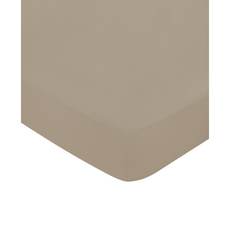 Bob Sateen Fitted Sheet, Kingsize (5'), Beige