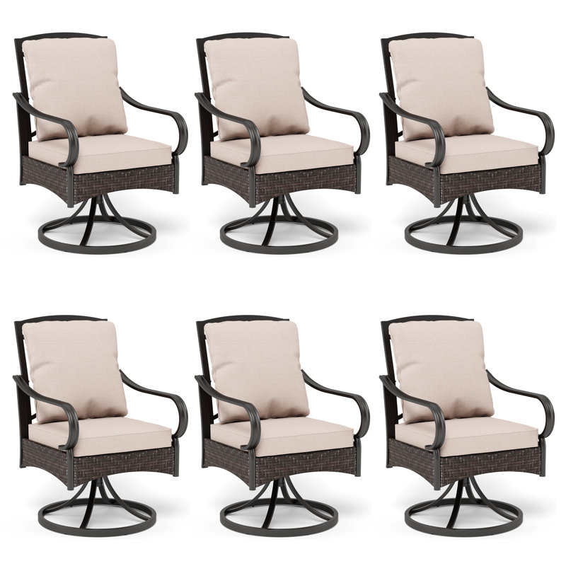 Ensemble de 6 chaises de patio pivotantes