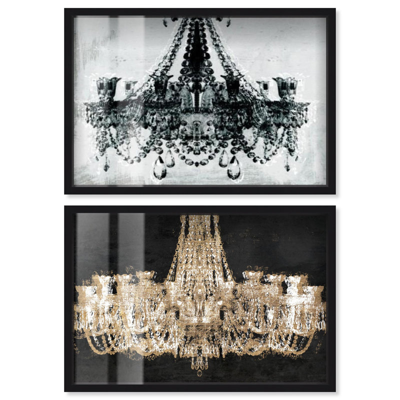 Décoration murale abstraite dorée Golden Glam, H 11 po x l 16 po, Noir