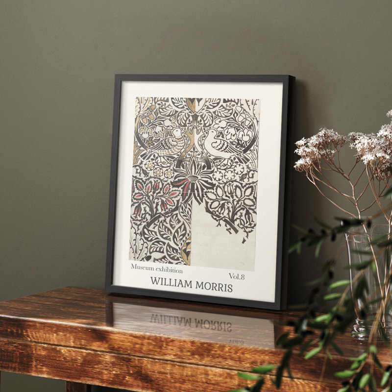 William Morris, reproduction encadrée XLVI, Noir, H 14 po x l 11 po
