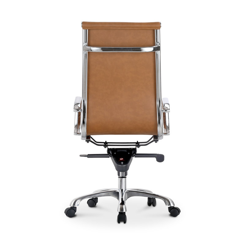 Studio Swivel Office Chair, Tan Faux Leather