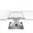 Modern Square Dining Table, Stretchable, White Table Top+MDF X-Shape Table Leg With Metal Base