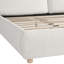 Grand lit plateforme tapissier avec deux têtes de lit amovibles, tissu blanc, Delight