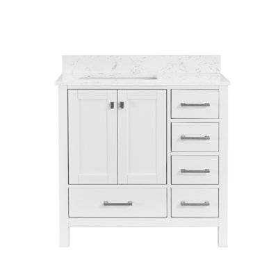 Angela 36'' Single Bathroom Vanity with Engineered Stone Top
