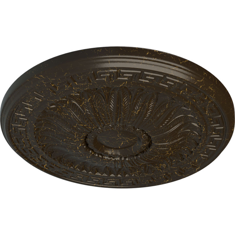 Médaillon de plafond Endurathane Holmdel, DE 20 7/8 po x P 12 7/8 po x P 1 po (convient aux auvents jusqu'à 12 7/8 po), fini cuivre patiné peint à la main