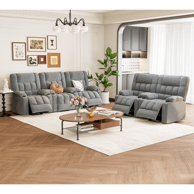 2 Piece Big Power Lift Assist Set Heated Massage Electric Recliner Sofa Living Room Sofa Set