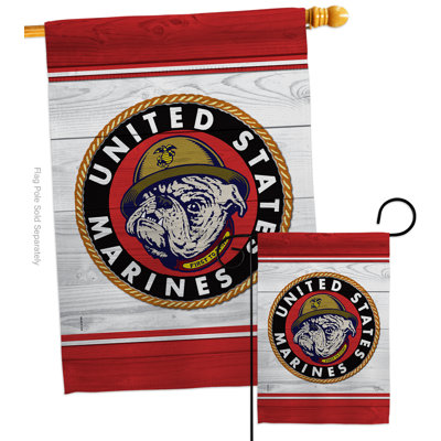 Bulldog marin-impressions décoratives 2 faces 40 x 40 po ensemble de drapeaux en polyester